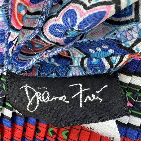 Diane Freis Georgette rare Vintage 80s Pleated Skirt full A-line sz 12 - Picture 4 of 11